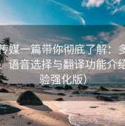 蜜桃传媒一篇带你彻底了解：多语言字幕、语音选择与翻译功能介绍（体验强化版）
