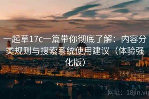 一起草17c一篇带你彻底了解：内容分类规则与搜索系统使用建议（体验强化版）