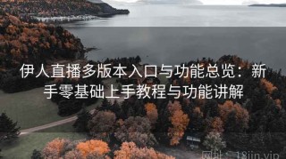 伊人直播多版本入口与功能总览：新手零基础上手教程与功能讲解