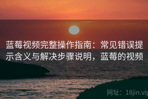 蓝莓视频完整操作指南：常见错误提示含义与解决步骤说明，蓝莓的视频