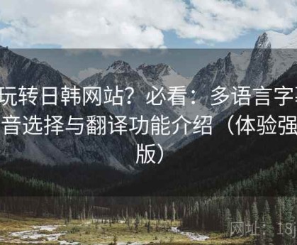 想玩转日韩网站？必看：多语言字幕、语音选择与翻译功能介绍（体验强化版）