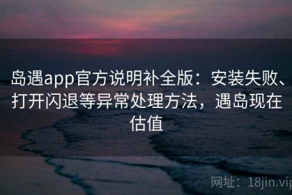 岛遇app官方说明补全版：安装失败、打开闪退等异常处理方法，遇岛现在估值