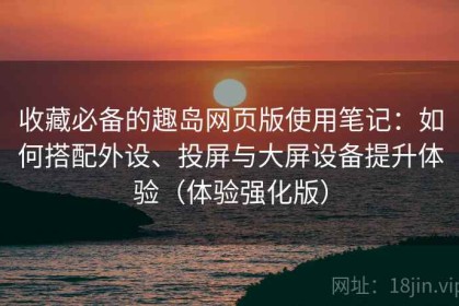 收藏必备的趣岛网页版使用笔记：如何搭配外设、投屏与大屏设备提升体验（体验强化版）