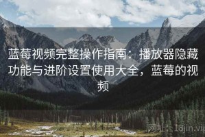 蓝莓视频完整操作指南：播放器隐藏功能与进阶设置使用大全，蓝莓的视频