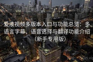 爱液视频多版本入口与功能总览：多语言字幕、语音选择与翻译功能介绍（新手专用版）