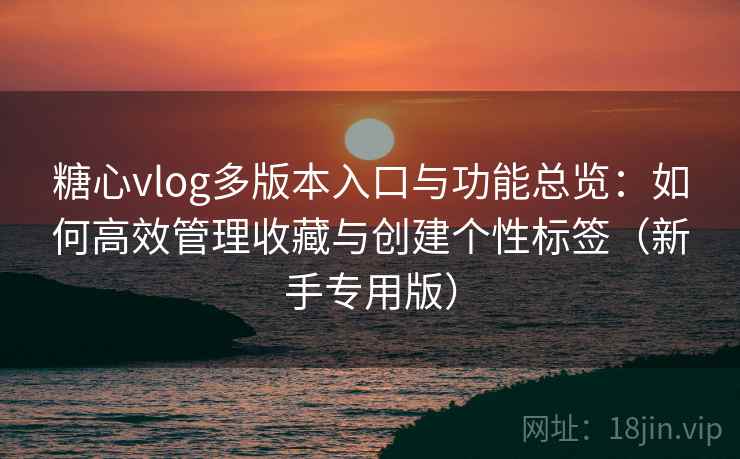 糖心vlog多版本入口与功能总览：如何高效管理收藏与创建个性标签（新手专用版）