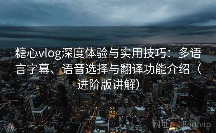 糖心vlog深度体验与实用技巧：多语言字幕、语音选择与翻译功能介绍（进阶版讲解）