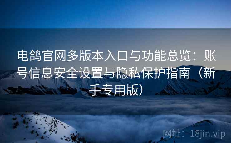 电鸽官网多版本入口与功能总览：账号信息安全设置与隐私保护指南（新手专用版）