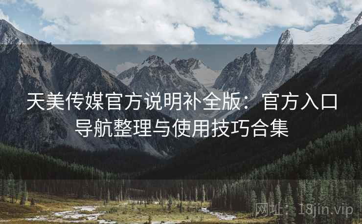 天美传媒官方说明补全版：官方入口导航整理与使用技巧合集