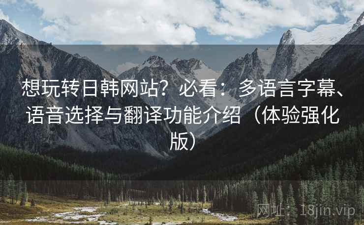 想玩转日韩网站?必看:多语言字幕、语音选择与翻译功能介绍(体验强化版) 想玩转日韩网站?必看:多语言字幕、语音选择与翻译功能介绍(体验强化版)